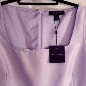 St John Satin and Tweed Dress